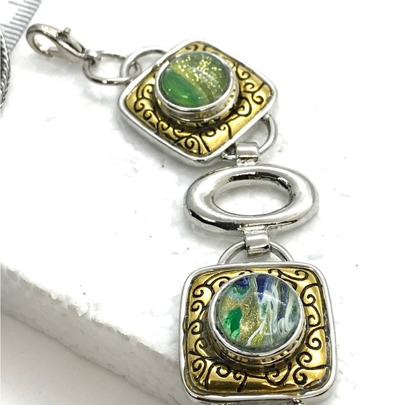 Set Necklace snap 12mm and bracelet with 4x12mm Handmade snaps gold &silver - Picture 8 of 8